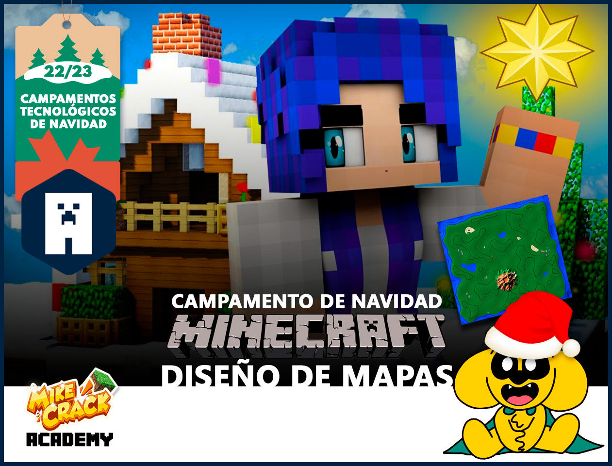 Mikecrack Academy - Campamento de Navidad - Minecraft: Diseño de Mapas